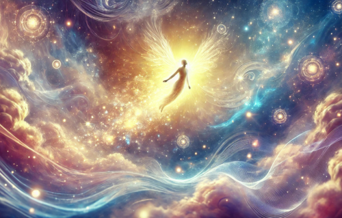 夢の中で神聖な光を感じる人のイメージ