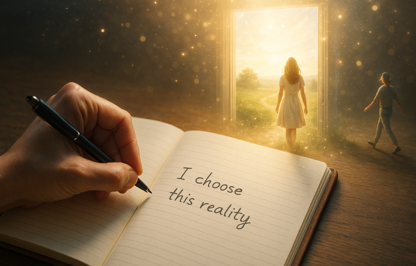 現実を選ぶワーク｜意図を宣言して未来を描くイメージ